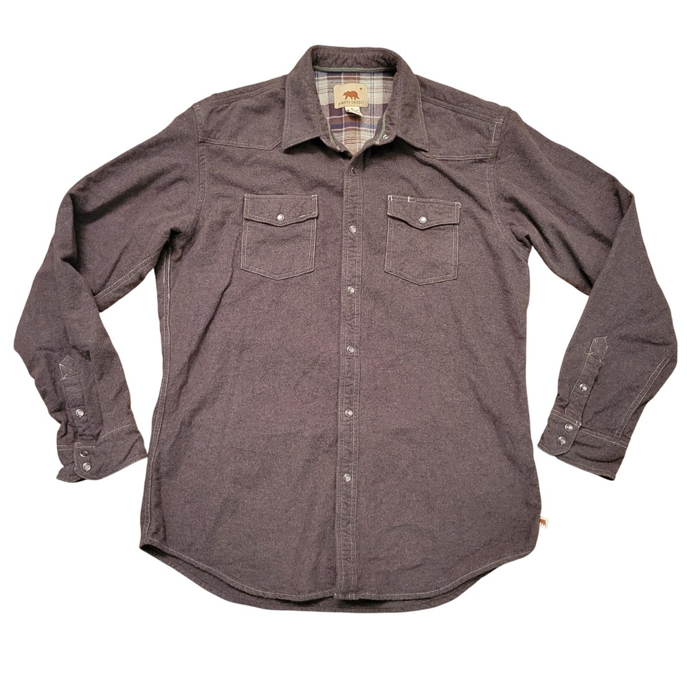 Dakota Grizzly XL Flannel Shirt Shacket Brown Pearl Snap Western Mountain Work